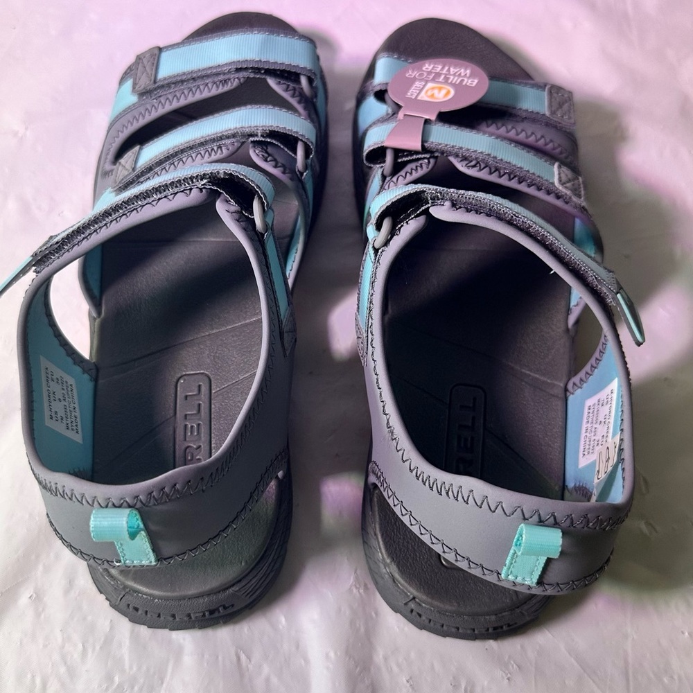 Merrell Women's Teal and Gray Strappy Outdoor Sandals - Picture 5 of 11